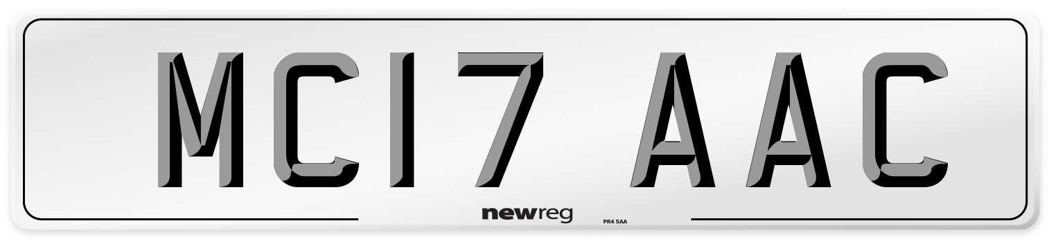 MC17 AAC Number Plate from New Reg